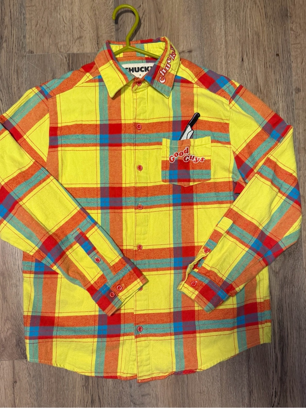 Yellow Plaid Button-Down Shirt